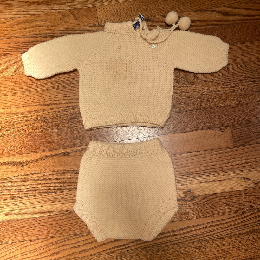 Knit baby Matching Set in cream